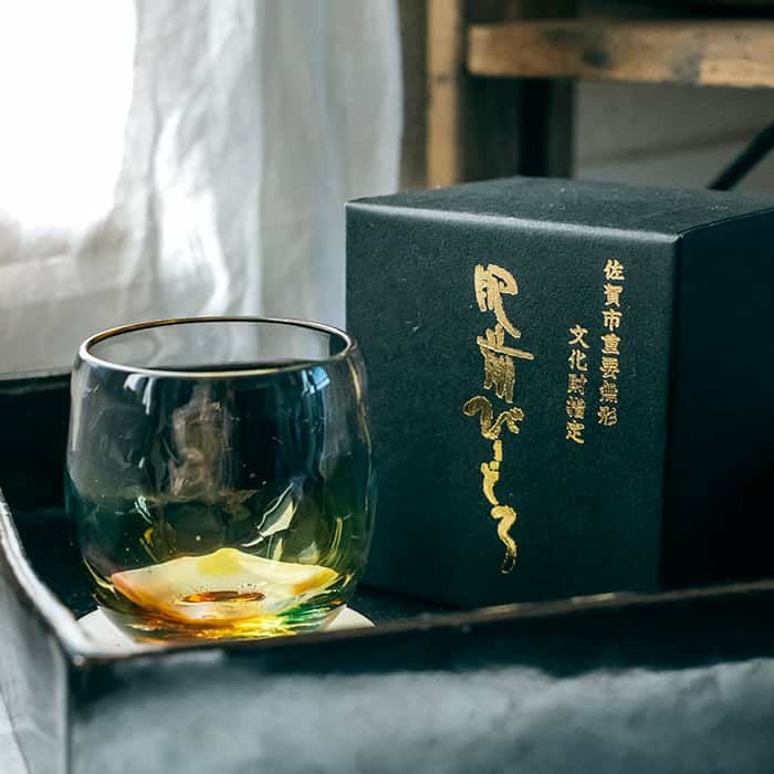 肥前びーどろ（ひぜんびーどろ）】 虹色しずく型グラス/佐賀県