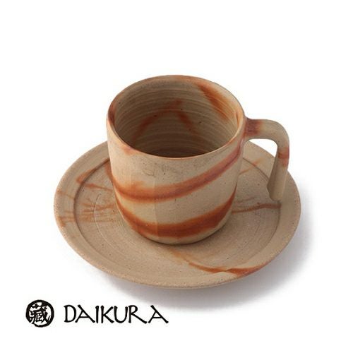 DAIKURA（だいくら）】備前焼緋襷/カップ＆ソーサーSサイズ（コーヒー
