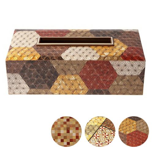 露木木工所（ツユキモッコウジョ）】ティッシュボックス（寄木細工
