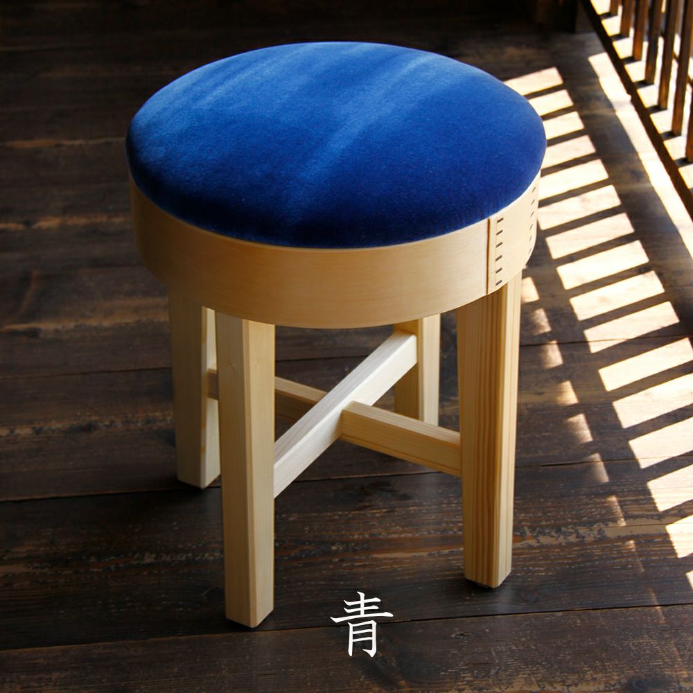 新潟県/足立茂久商店】曲輪スツール/モケット/赤/緑/青 | ロカルコストア