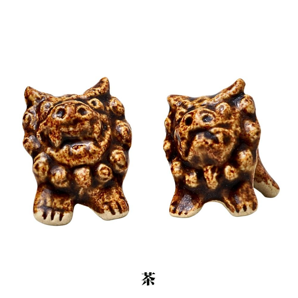 沖縄県/MITSUOシーサー美術館】開運シーサー箸置/オス・メスペアセット