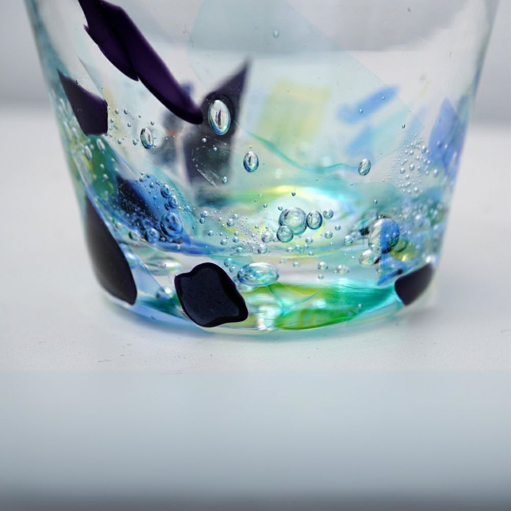 沖縄県/RYUKYU GLASS WORKS 海風】アクアリーフ広口小 | ロカルコストア