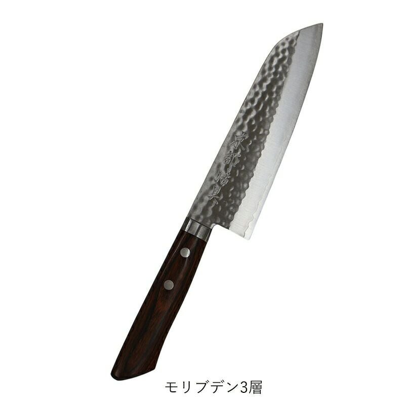 京都活具】三徳包丁16.5cm/モリブデン3層/モリブデンダマスカス17層鋼